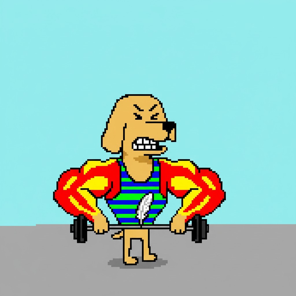 Bro the Dog doing deadlift